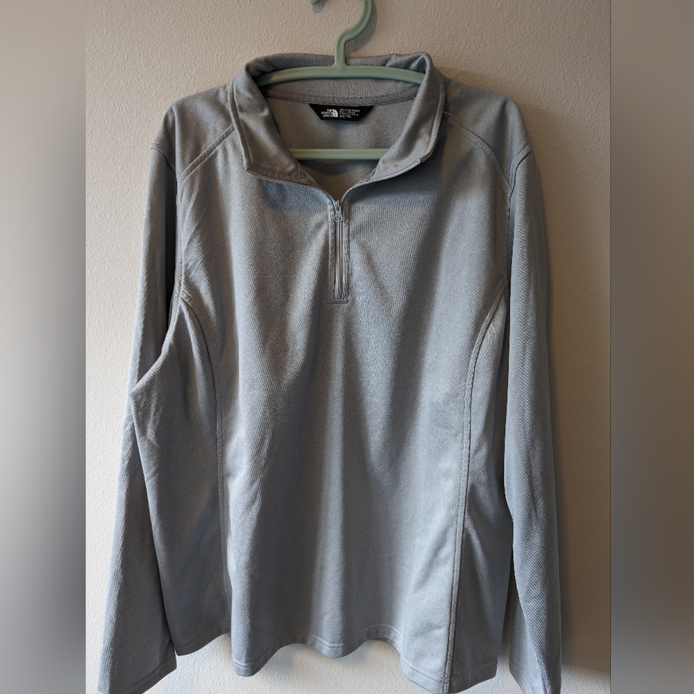 The North Face women's gray fleece half zip sweater XXL